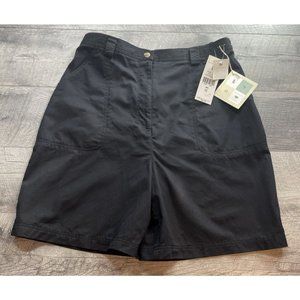 Susan Bristol Shorts Womens 12 Black Bermuda Cotton‎ Casual High Waist 90s NWT